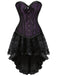 2PCS 1970er Steampunk Spitze Korsett & High-Low Rock