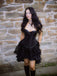 2PCS 1970er Steampunk Spitze Korsett & High-Low Rock