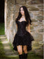 2PCS 1970er Steampunk Spitze Korsett & High-Low Rock