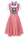 Trachten Oktoberfest Dirndl Spitzen Plaid Dirndl Kleid