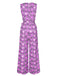 [Vorverkauf] Lila 1970er V-Ausschnitt Blumen Ärmellos Jumpsuit