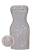 Silver 1970er Bandeau Sequin Pencil Dress