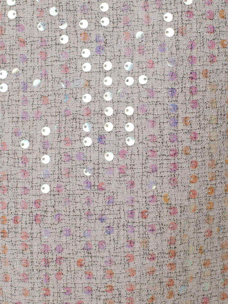 Silver 1970er Bandeau Sequin Pencil Dress
