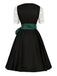 2PCS 1950er Oktoberfest Dirndl Weiß Top & Schwarz Kleid & Grün Schürze