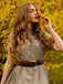 Braun 1940er Kleines Fensterkaro Plaid Kleid