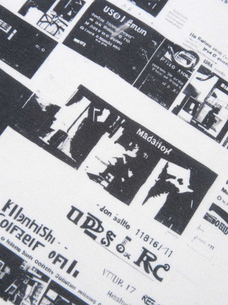 Grau 1970er Spaghetti Träger Zeitung Kleid