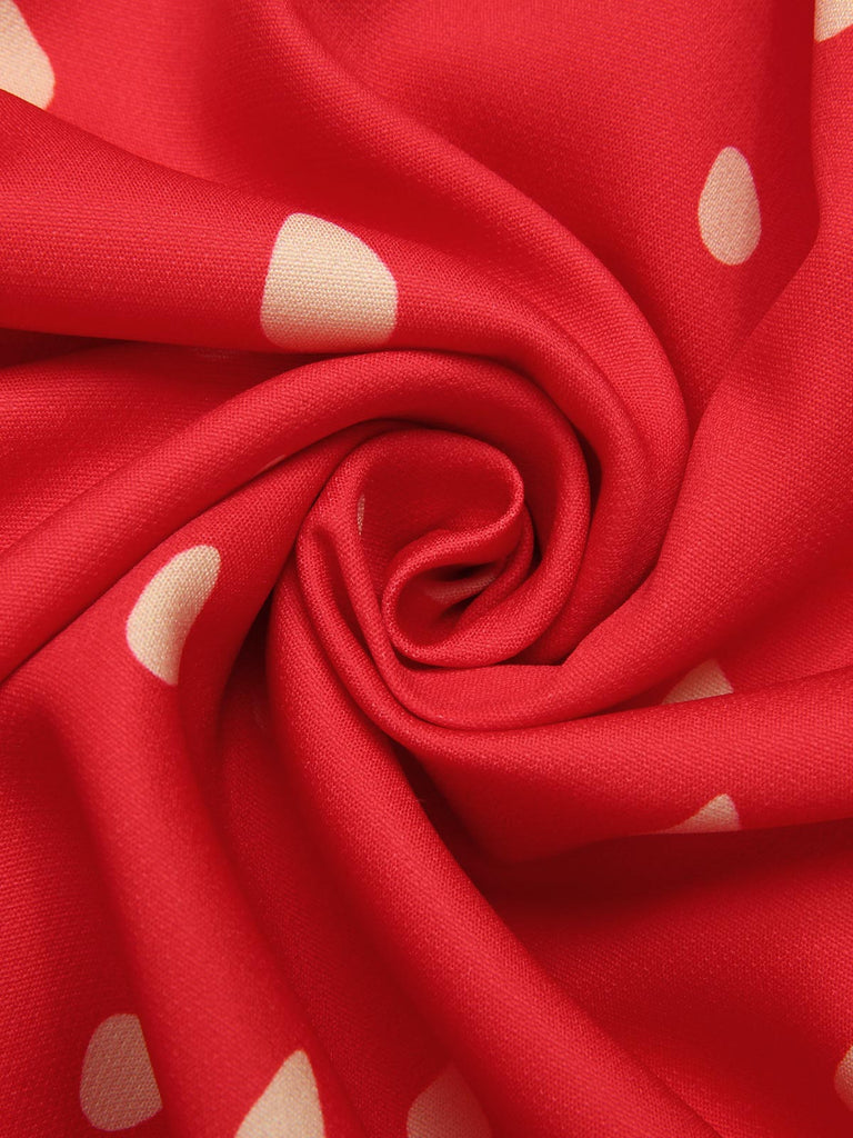 [Vorverkauf] [Übergröße] Rotes 50er Kleid mit Erdbeeren und Rüschen