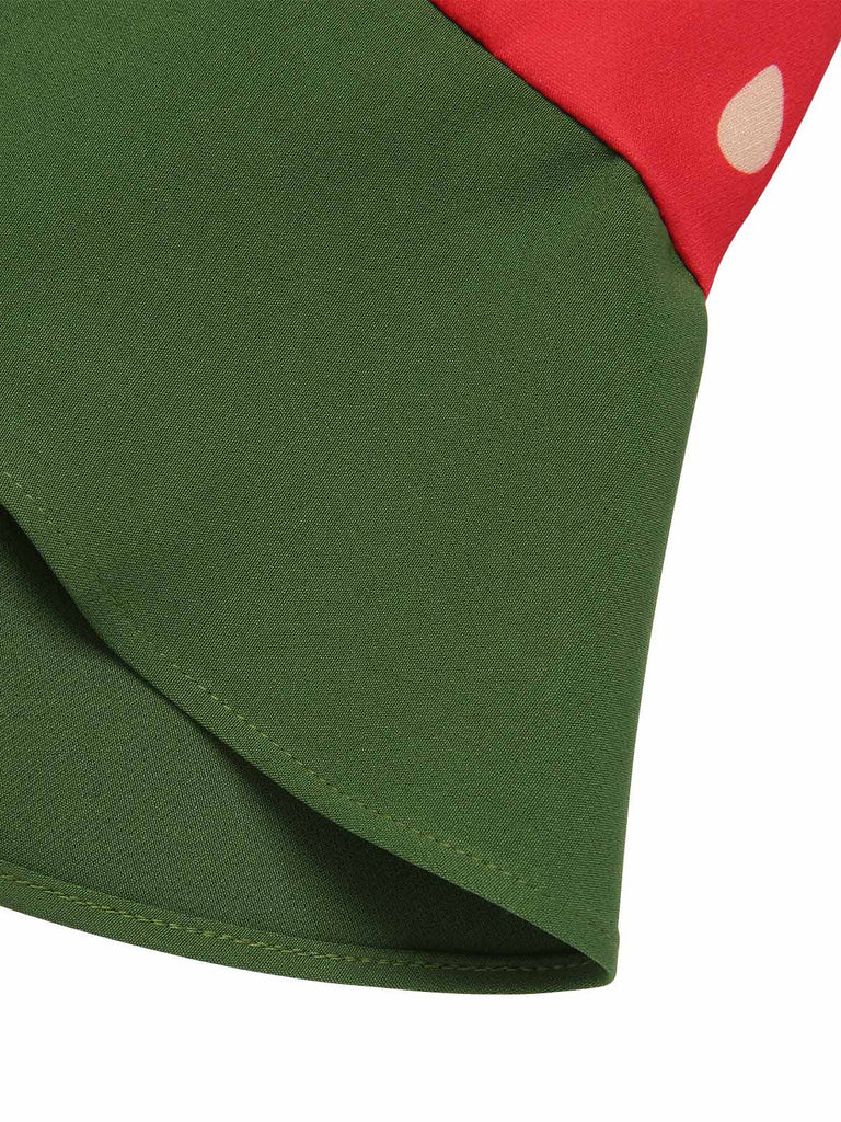 [Vorverkauf] [Übergröße] Rotes 50er Kleid mit Erdbeeren und Rüschen