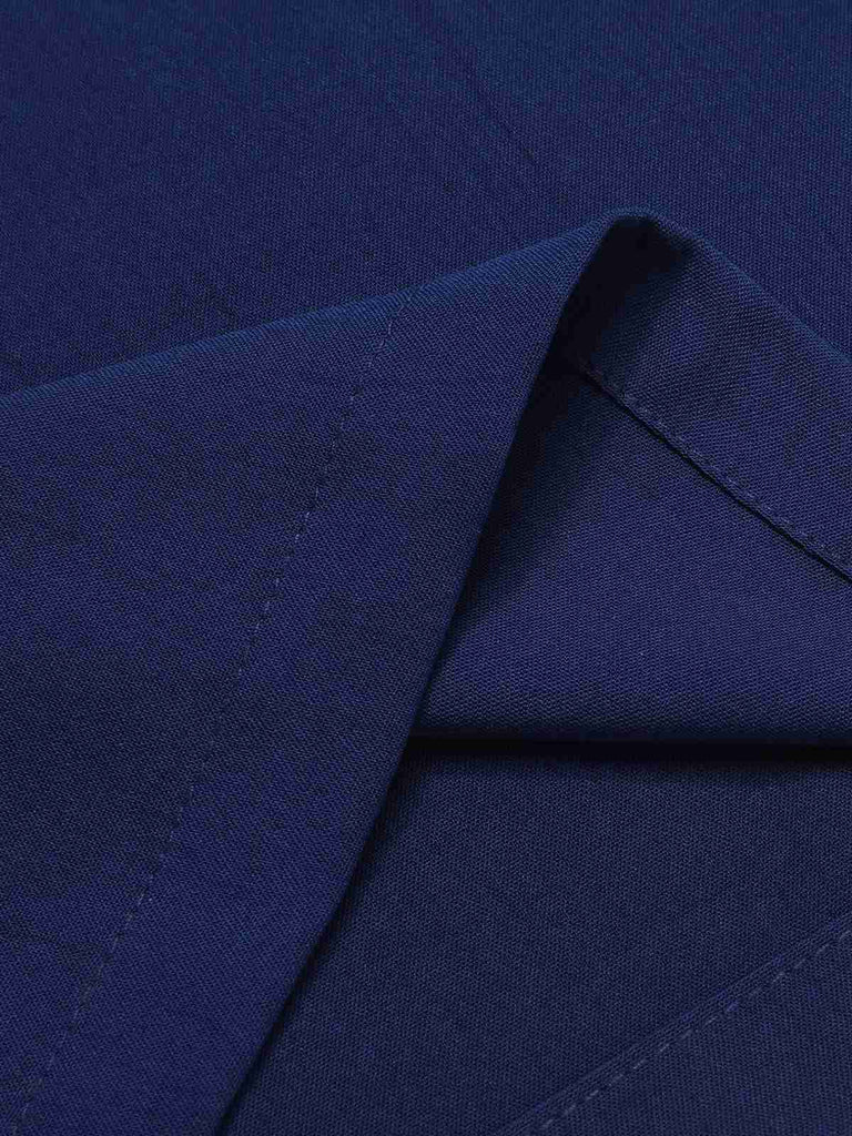 [Übergröße] Dunkelblau 1930er Polka Dot Patchwork Jumpsuit