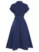 [Vorverkauf] 1950er Solide Flügelärmel Knöpfen Hemdkleid
