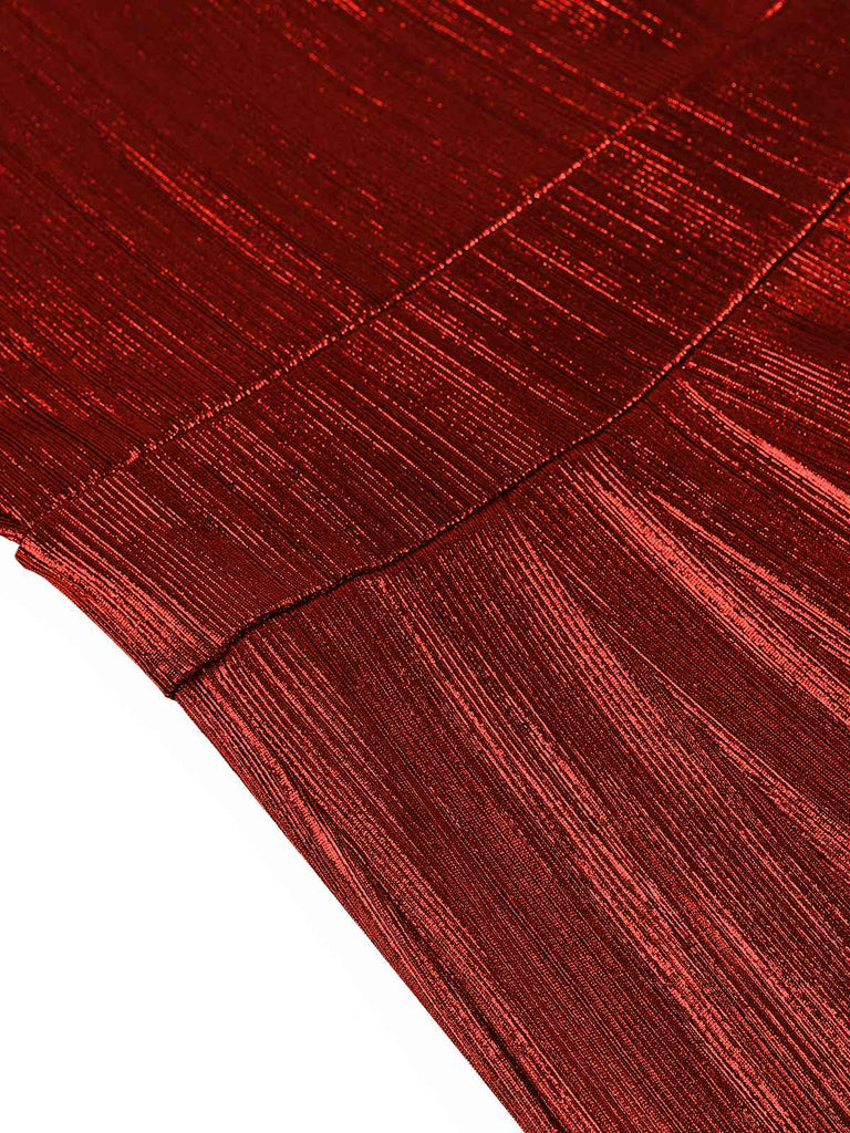 Disco outfit Metallic Gold 1980er Wasserfallkragen Spaghetti Träger Jumpsuit