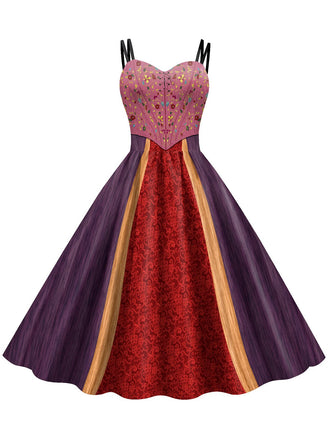 1950er Halloween Hocus Pocus Sarah Sanderson Doppelträger Kleid