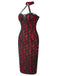 [Vorverkauf] Rot 1970er Gothic Schädel Halter Bleistift Kleid