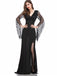 Schwarz 1930er Spitze Ärmel Bodenlänge Gothic Kleid