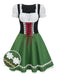 Grün 1950er Oktoberfest Dirndl Puffärmel Patchwork Kleid