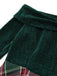 Grün 1950er Weihnachten Schulterfrei Tartan Kleid