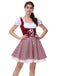 1950er Oktoberfest Dirndl Puffärmel Gingham Plaid Kleid
