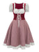 1950er Oktoberfest Dirndl Puffärmel Gingham Plaid Kleid