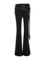 Schwarz 1980er Steampunk Schlag Niet Hose