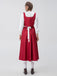 2PCS Rot 1950er Oktoberfest Bluse & Rock Mit Kirschschürze