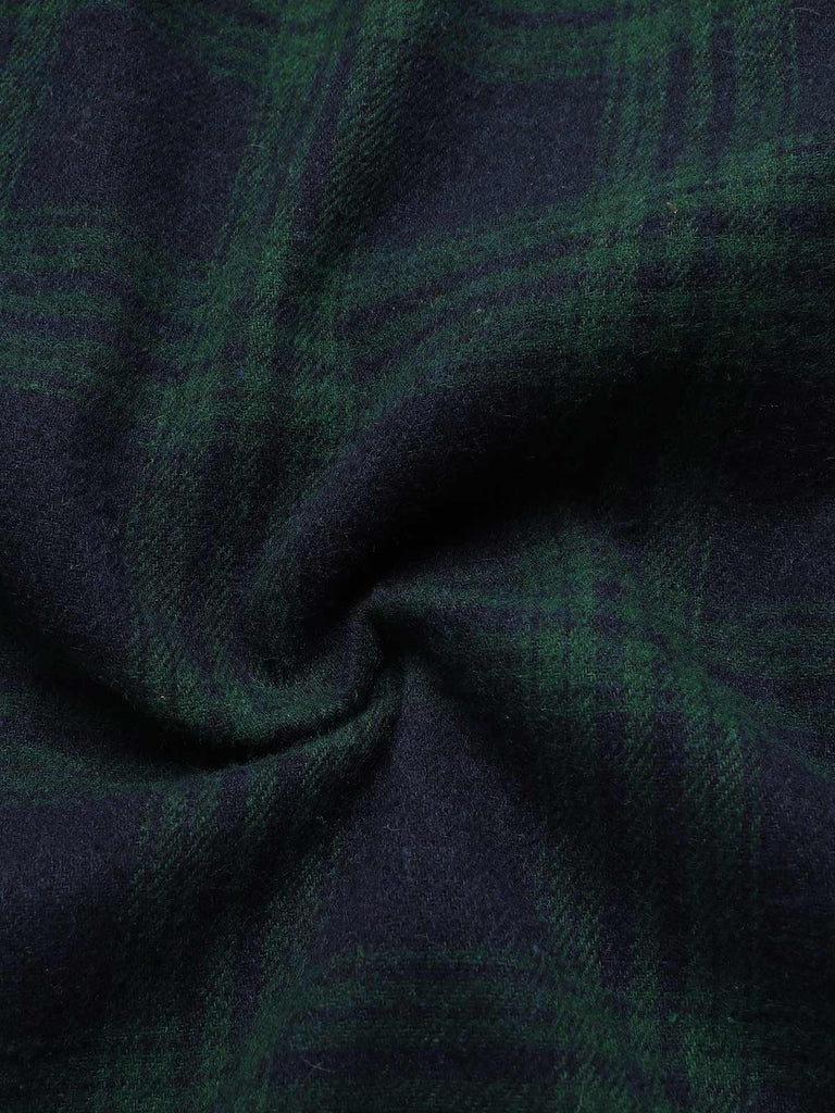 1930er Rundhalsausschnitt Tartan Plaid Meerjungfrauenkleid