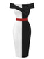 [Vorverkauf] Schwarz 1960er Halloween Cruella de Vil Kostüm Farbblock Bleistiftkleid