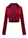 Rot 1930er Kontrast Revers Samt Bolero Jacke