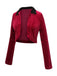 Rot 1930er Kontrast Revers Samt Bolero Jacke