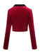 Rot 1930er Kontrast Revers Samt Bolero Jacke