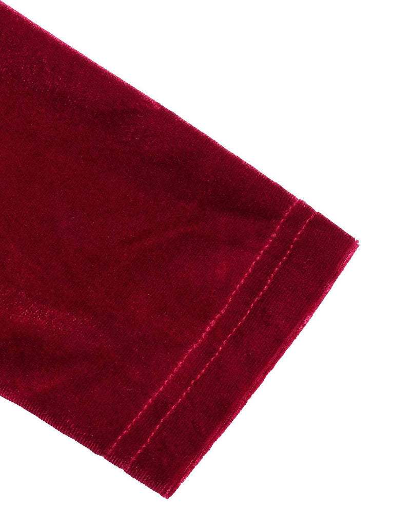 Rot 1930er Kontrast Revers Samt Bolero Jacke