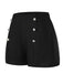 1950er Solide Knöpfen Hohe Taille Shorts