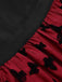 Rot 1950er Schmetterling Besticktes Masche Patchwork Kleid