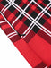 Rot 1970er Tartan Plaids Bogen Rüschen Rock