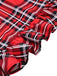 Rot 1970er Tartan Plaids Bogen Rüschen Rock