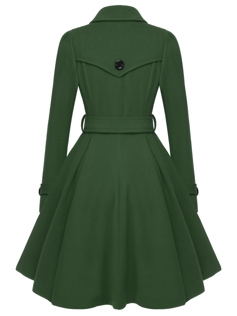 Rot 1950er Solide Farbe Revers Schmaler Mantel