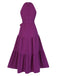 1950er Solide Rundhals Halter Stufenkleid