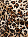 Braun 1960er Halter V-Ausschnitt Leopard Kleid