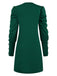 1940er Solide Plissiertes Gigot Sleeves Kleid