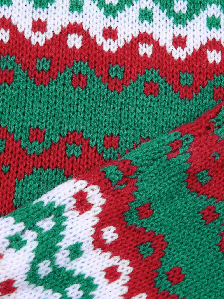 Grün 1970er Weihnachten Träger Stricken Jumpsuit