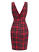 Rot 1960er Tartan Plaids Straps Kleid