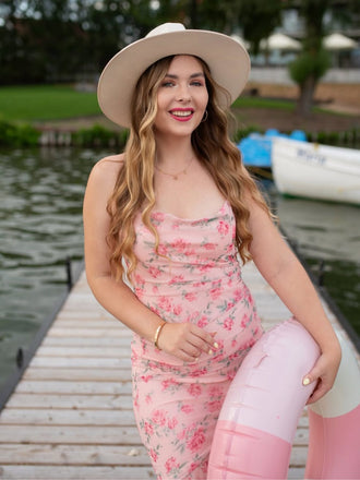 Rosa 1930er Rose Seide Netz Meerjungfrauenkleid