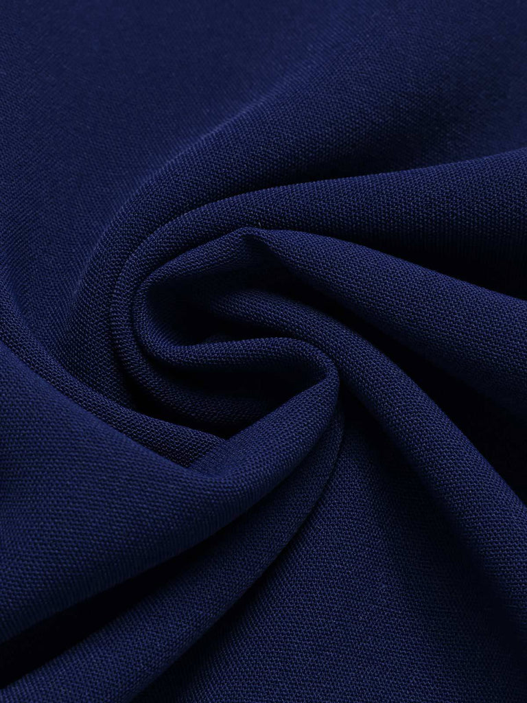 Blau 1950er Hohl Bogen Streifen Patchwork Jumpsuit