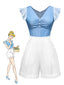 Blau 1940er Aschenputtel Rüschen Romper