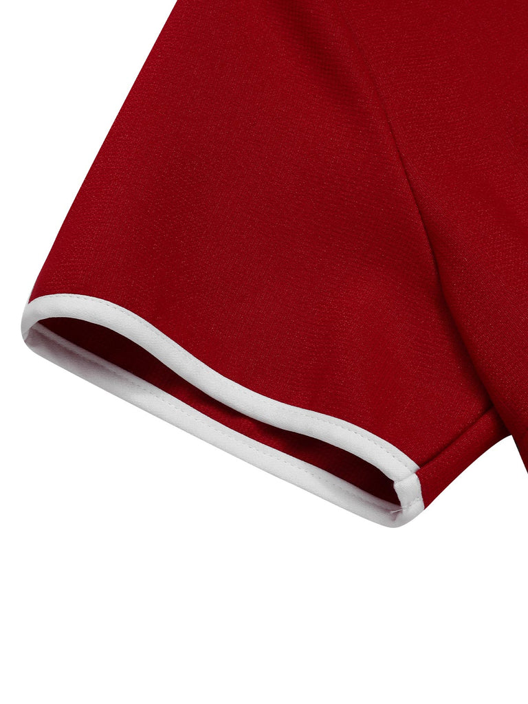 Rot 1960er Solide Tasche Kleid