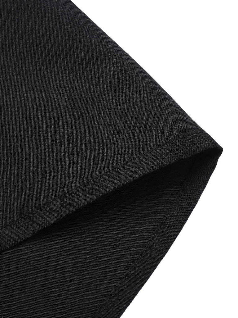 [Vorverkauf] Rosa & Schwarz 1930er Dots Krawattenhals Meerjungfrauenkleid