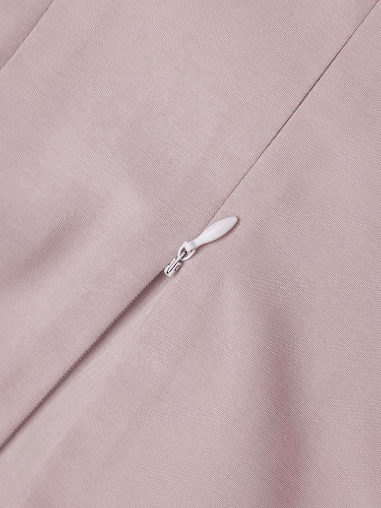 2PCS 1940er Schneewittchen Kostüm Farbblock Rosa Bluse & Grau Kleid