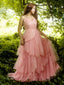 Rosa 1950er Glinda Wicked Glitter Netz Swing Kleid