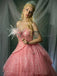 Rosa 1950er Glinda Wicked Glitter Netz Swing Kleid