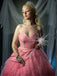 Rosa 1950er Glinda Wicked Glitter Netz Swing Kleid