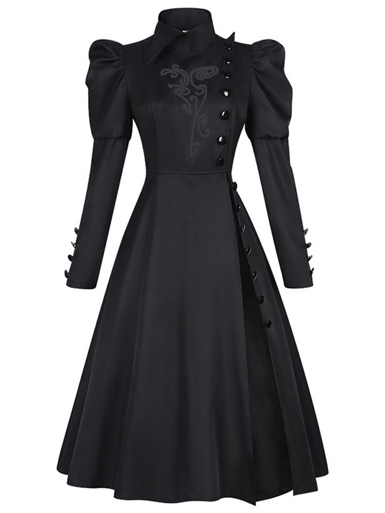 Schwarz 1940er Wicked-Inspiriert Elphaba Blumen Hexen Kleid